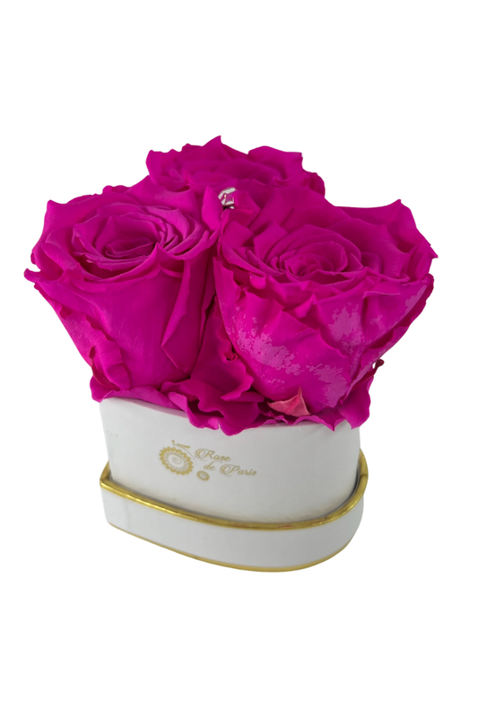 HEART 3 with Fuschia Pink Roses