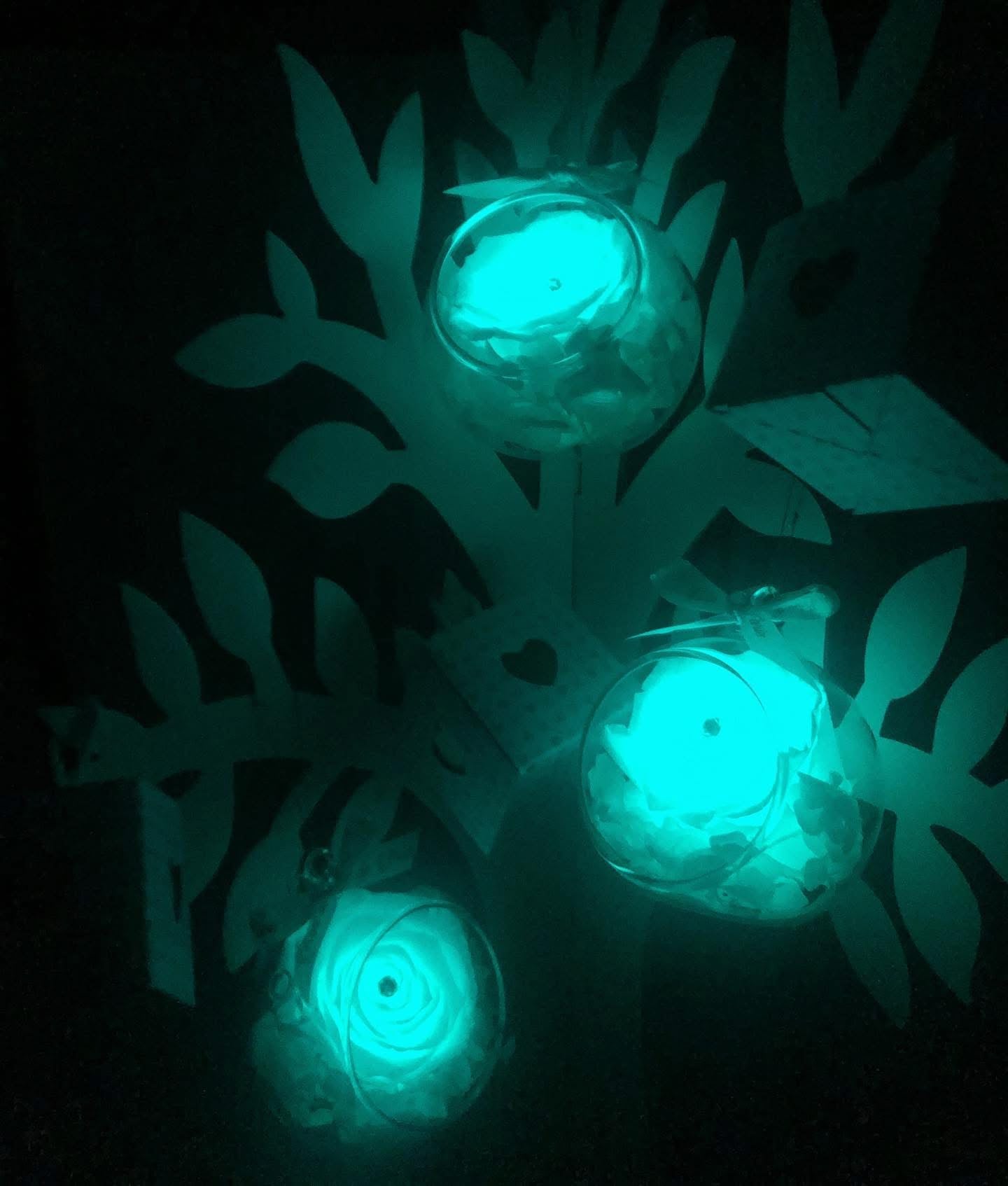 Glow in the dark Blue - Rose Marble