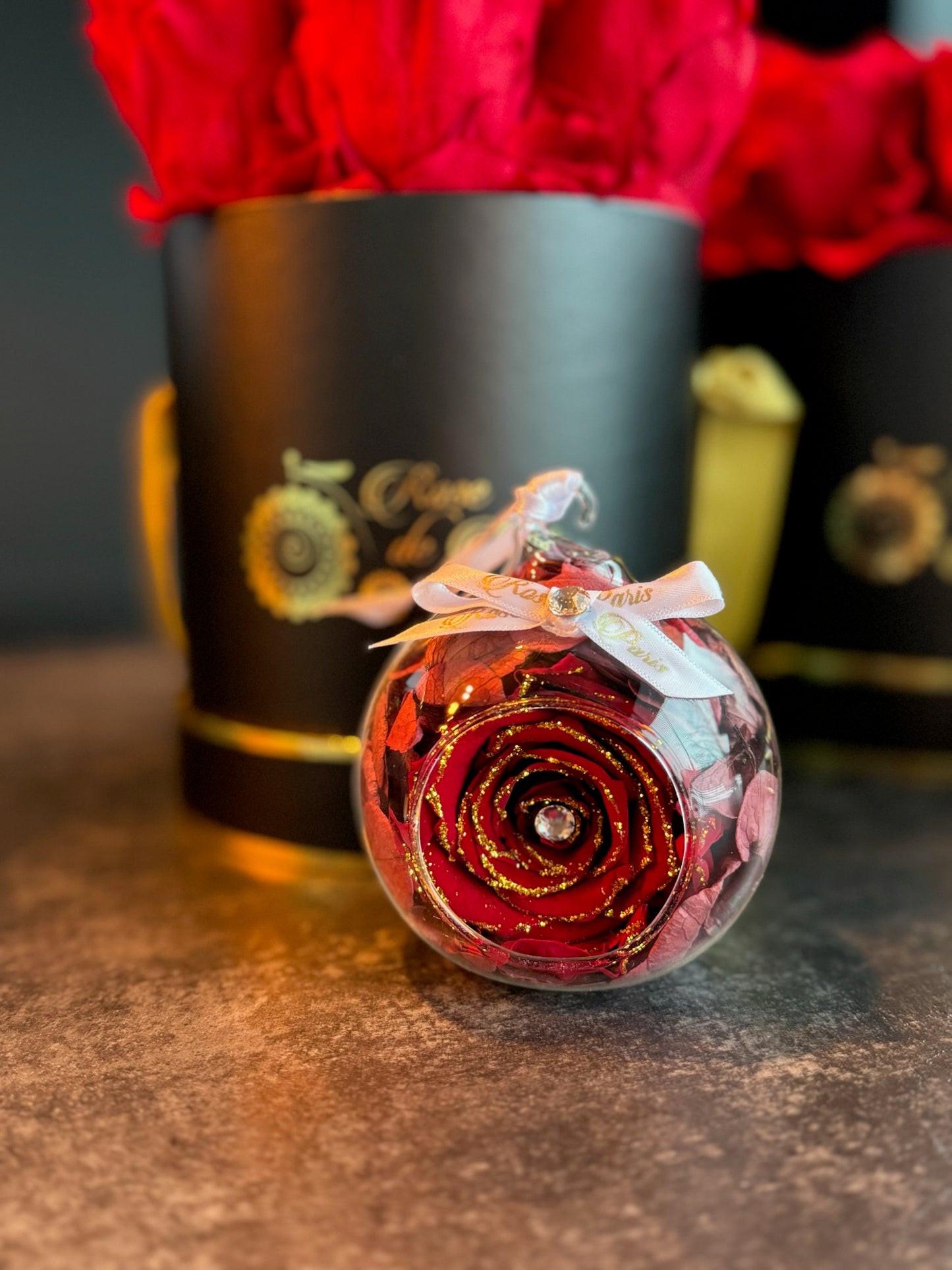 Glitter Gold Red - Rose Marble