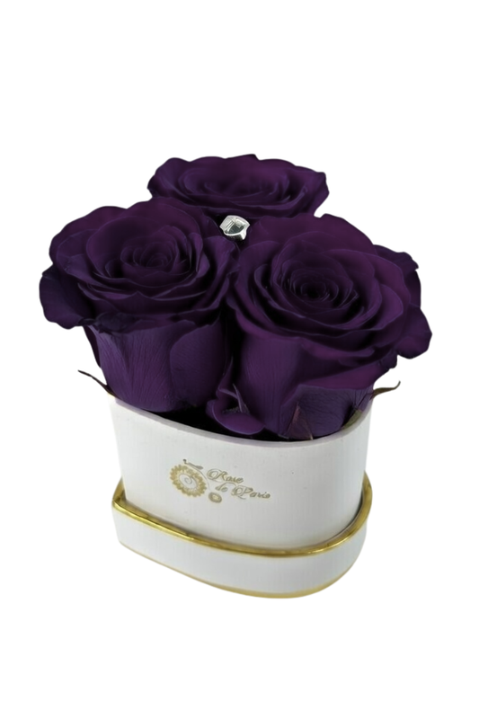 HEART 3 with Dark Purple Roses