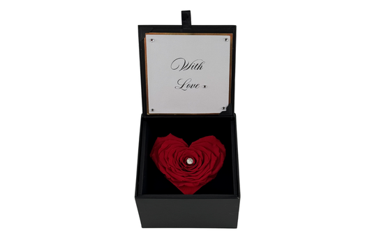 HEART 1 - 1 Red Rose in squere gift box